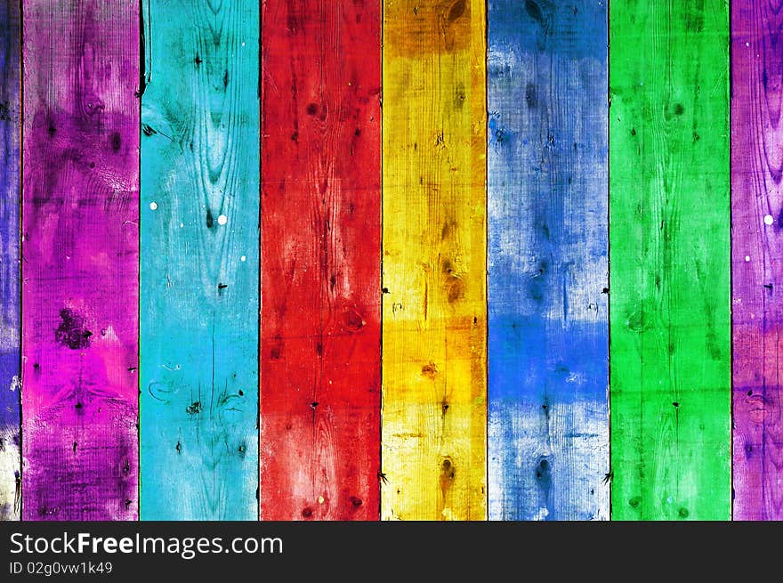 Bright colorful vintage wooden wall. Bright colorful vintage wooden wall