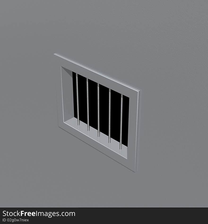 Latticed prison window