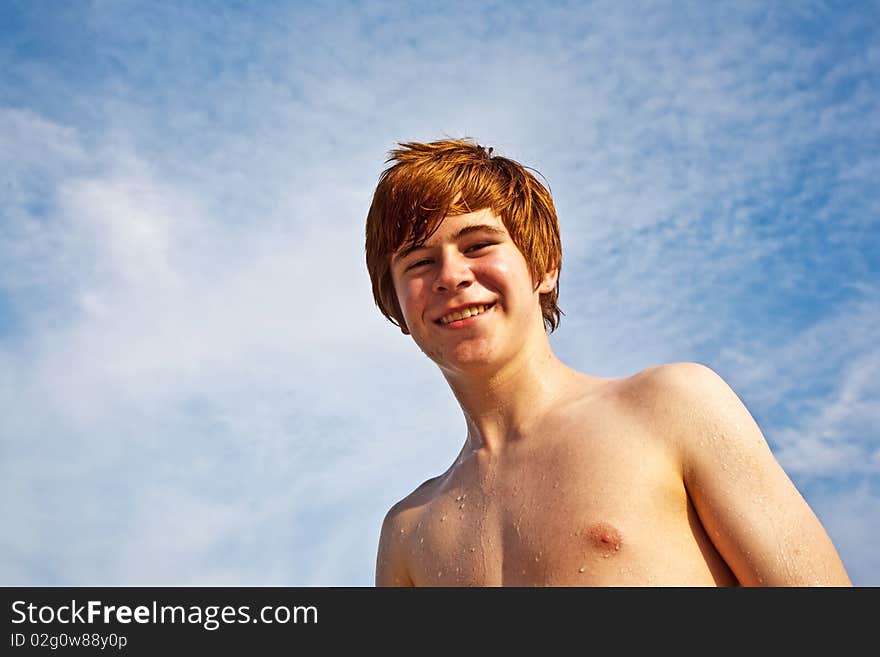 Happy boy at the beach