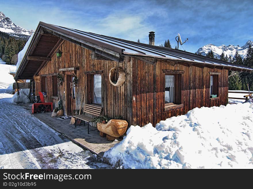 Cold Winter in the Heart of Dolomites, Veneto, Northern Italy. Cold Winter in the Heart of Dolomites, Veneto, Northern Italy