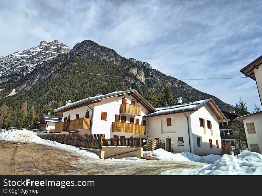 Cold Winter in the Heart of Dolomites, Veneto, Northern Italy. Cold Winter in the Heart of Dolomites, Veneto, Northern Italy