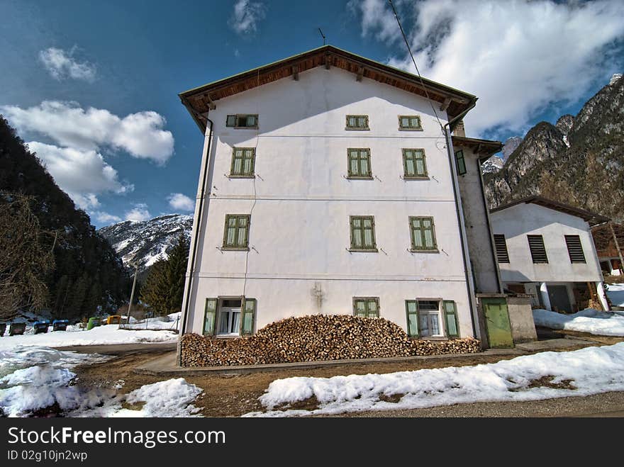 Cold Winter in the Heart of Dolomites, Veneto, Northern Italy. Cold Winter in the Heart of Dolomites, Veneto, Northern Italy