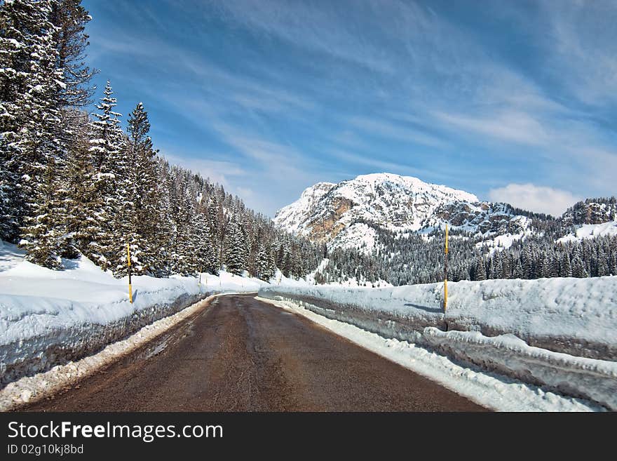 Cold Winter in the Heart of Dolomites, Veneto, Northern Italy. Cold Winter in the Heart of Dolomites, Veneto, Northern Italy