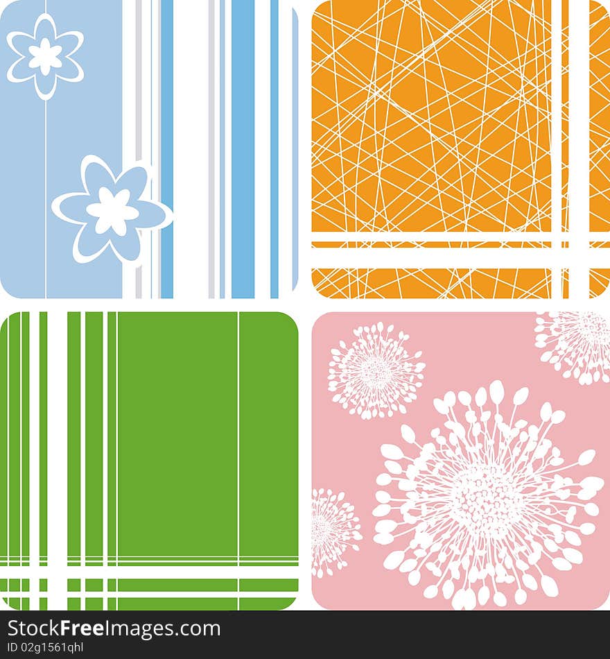 Set of Floral backgrounds design, illustration. Set of Floral backgrounds design, illustration