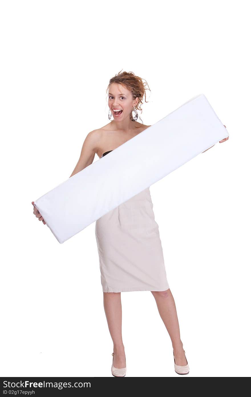 Beautiful Business Woman Showing Board