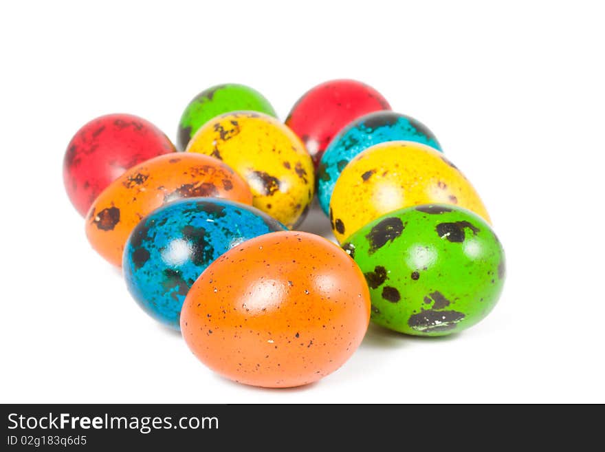 Easter eggs on a white background