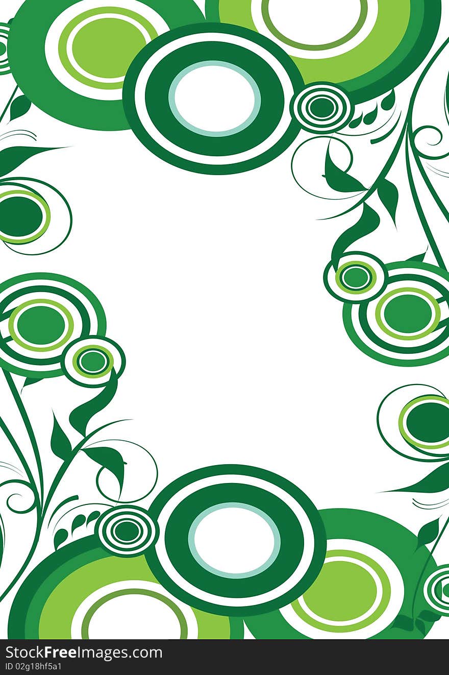 Green and circle decorative design with space for text