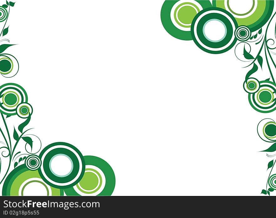 Green and circle decorative design with space for text