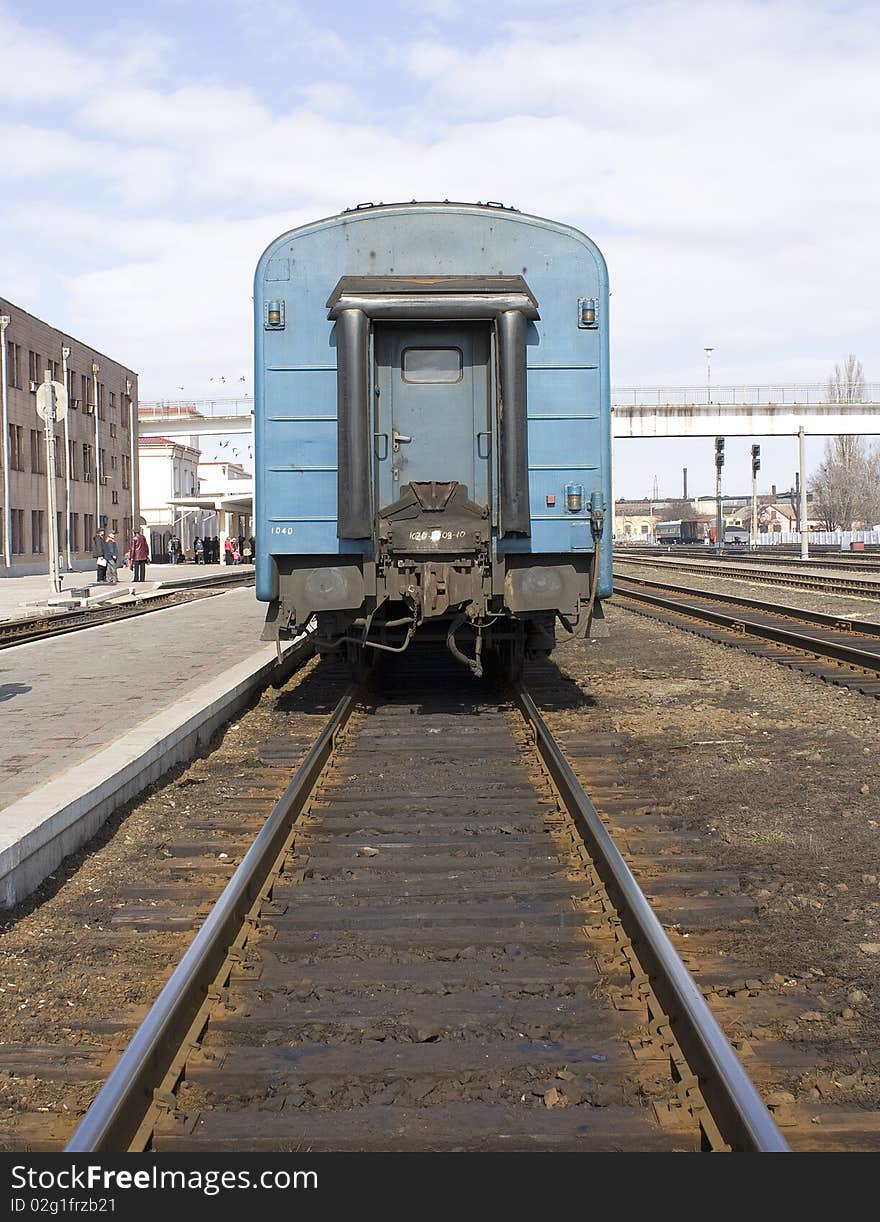 The railcar standing on the railway station