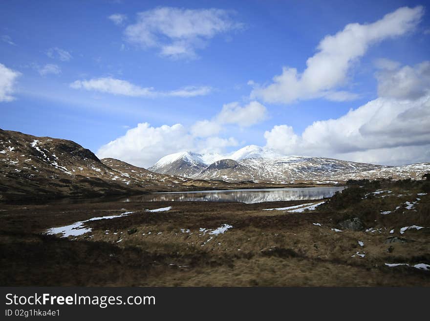 A view of higland mountain in scotland