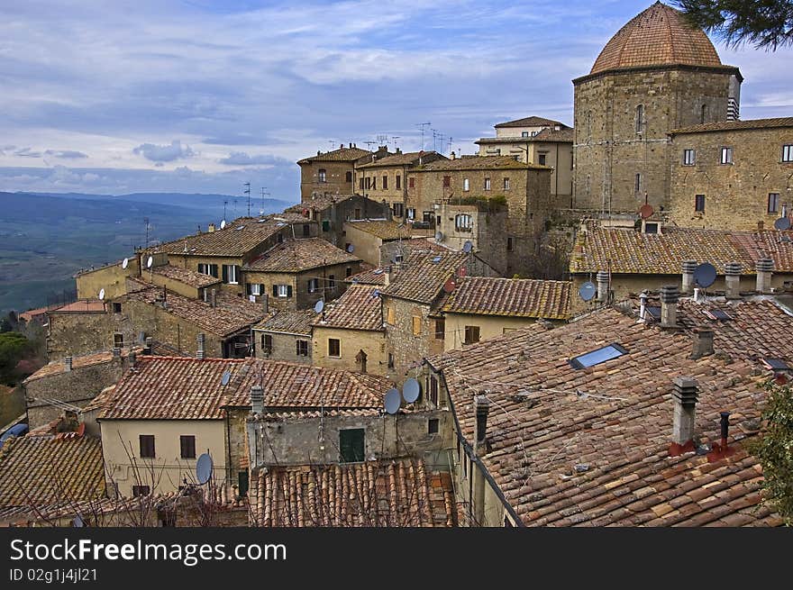 A panorama of Volterra, Italy. A panorama of Volterra, Italy