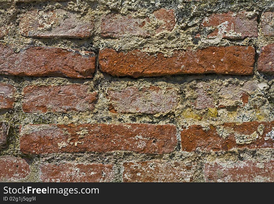 An ancient roman brick wall discovered in genoa, italy