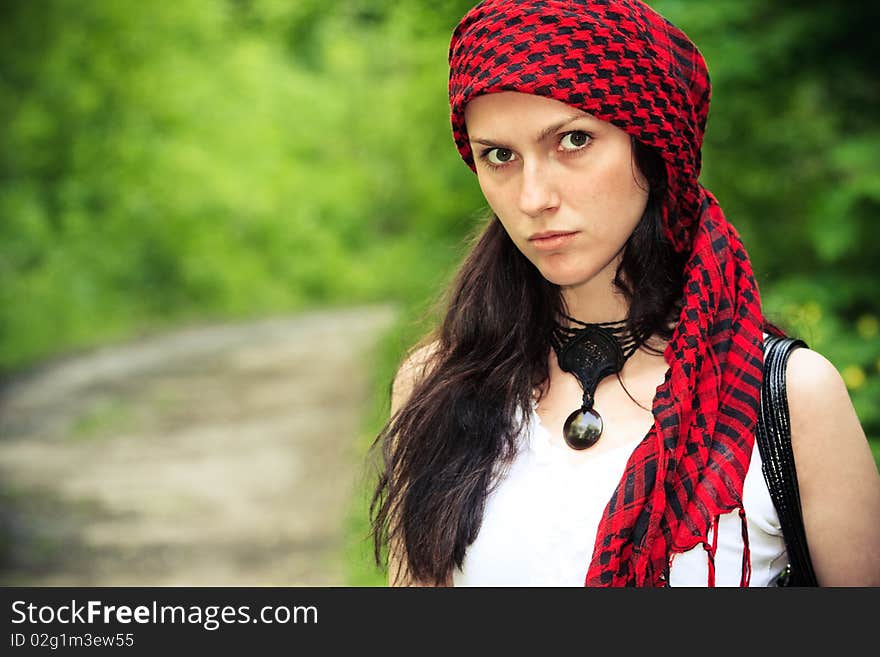 Girl in a red kerchief