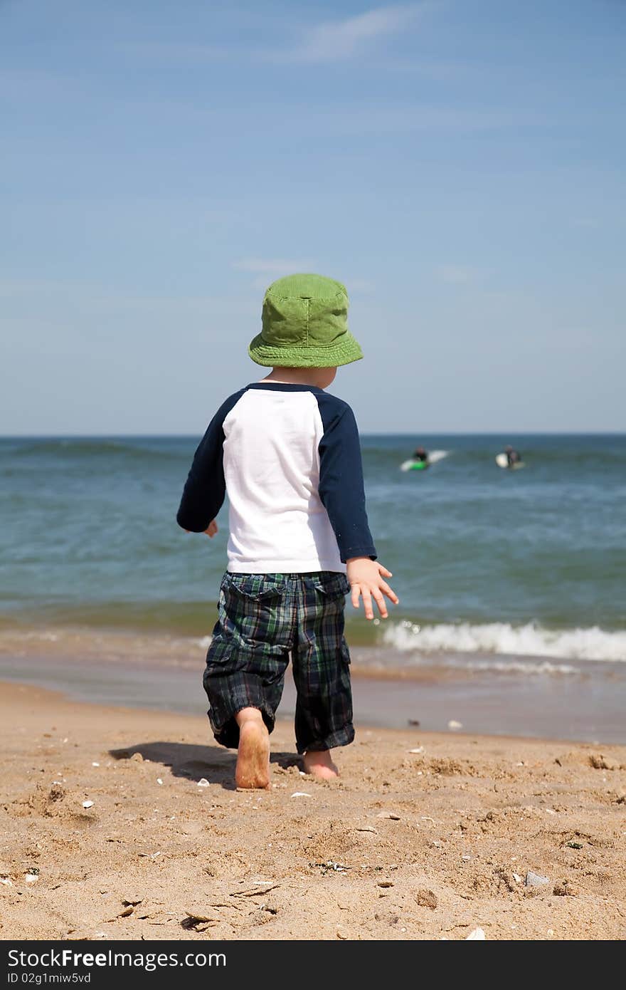 Kids playing at the beach