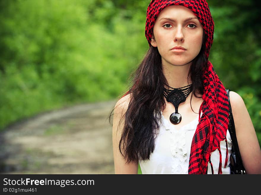 Girl in a red kerchief