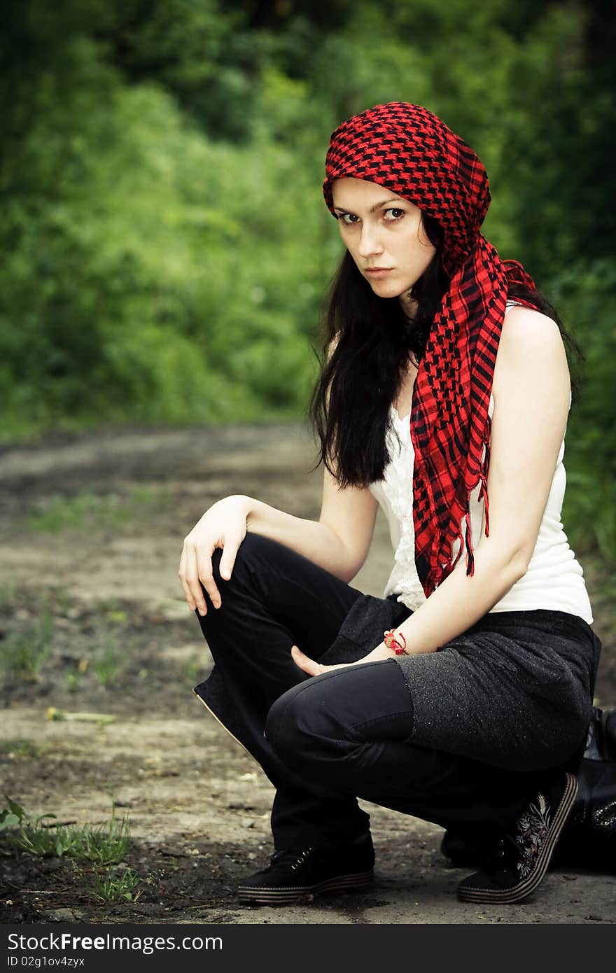 Girl in a red kerchief