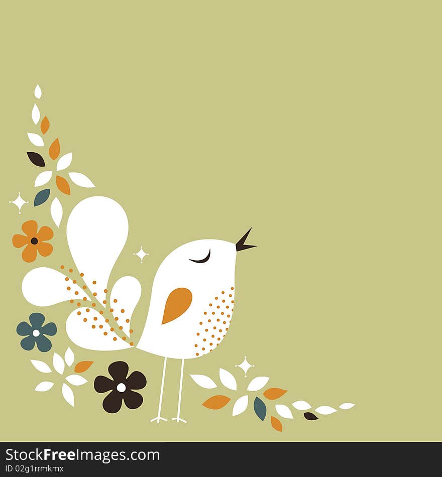 Sweet bird card design