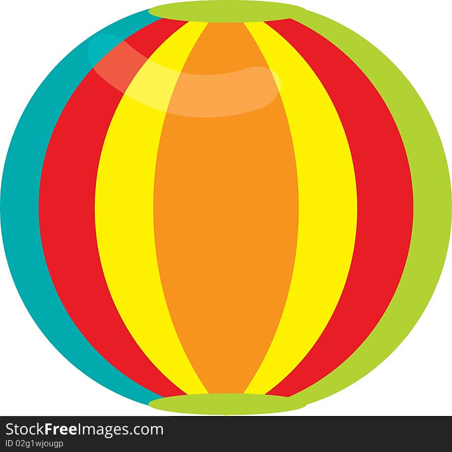 This is a  illustration of a colorful beach ball. A common children's toy.