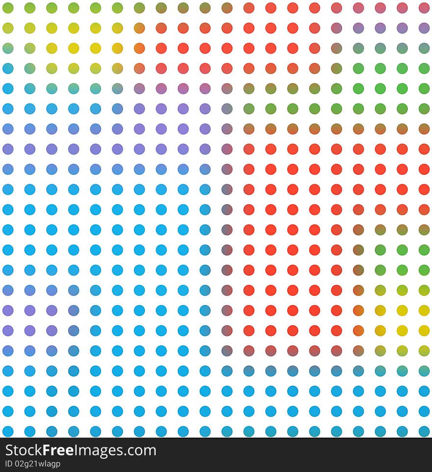 Circular pattern against colorful blurry bold background of basic colors