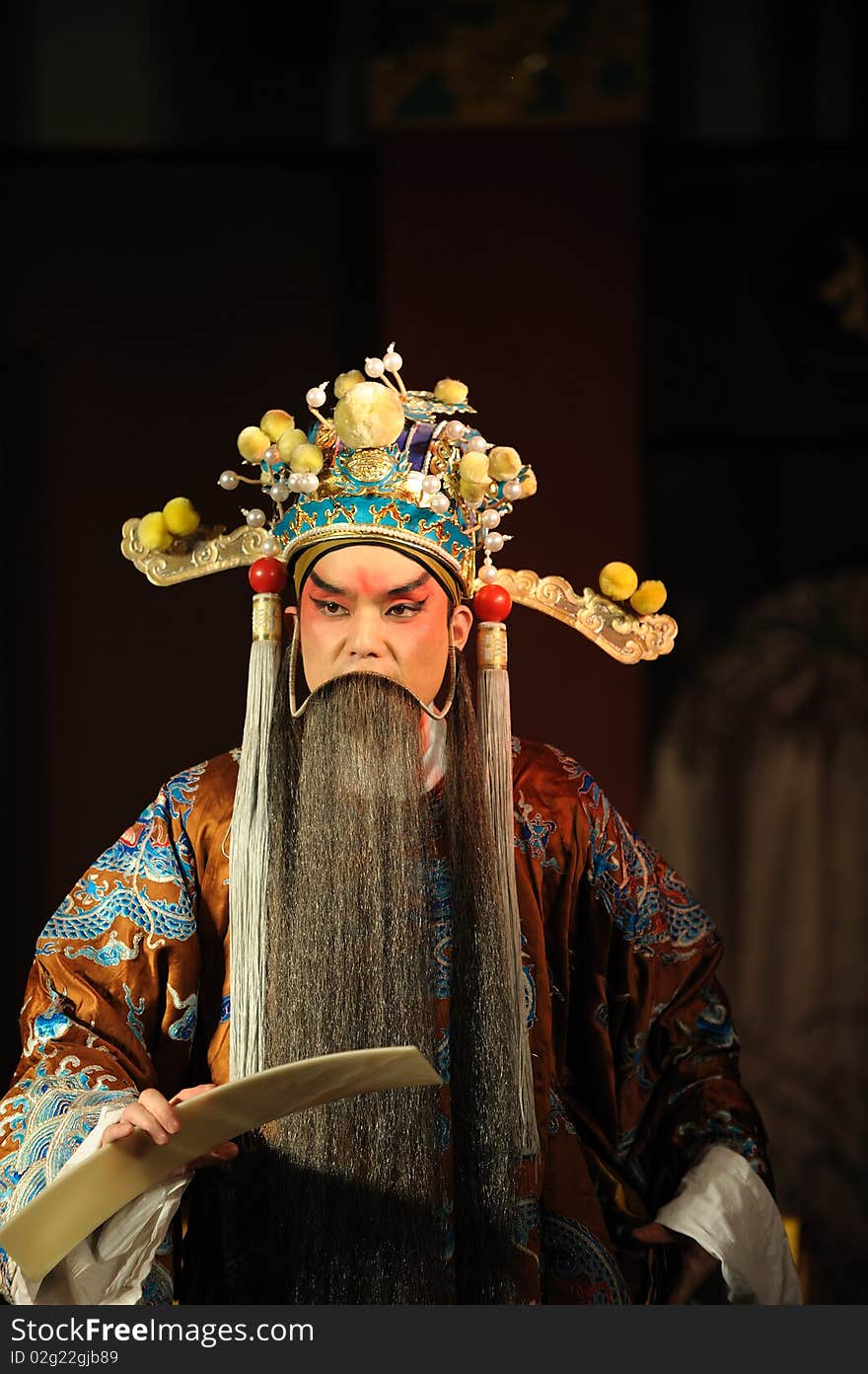 China opera man with long beard