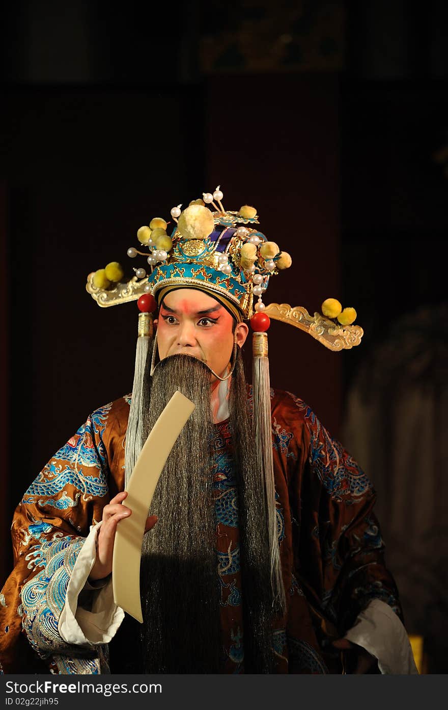 China opera man with long black beard. China opera man with long black beard.