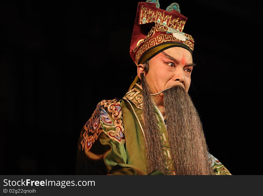 China opera man with long black beard. China opera man with long black beard.