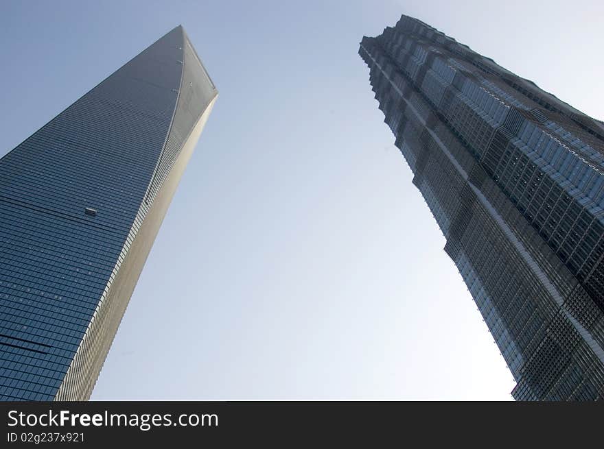 Shanghai city center, modern district Pudong with the highest skyscrapers in China. Shanghai city center, modern district Pudong with the highest skyscrapers in China.