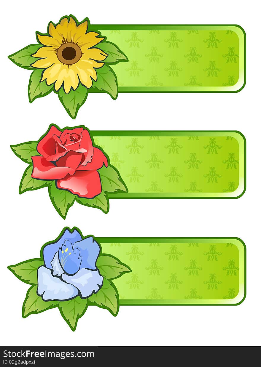 Banners with flowers