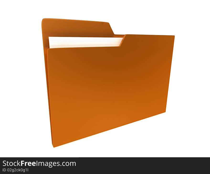 Folder over white background. 3d render