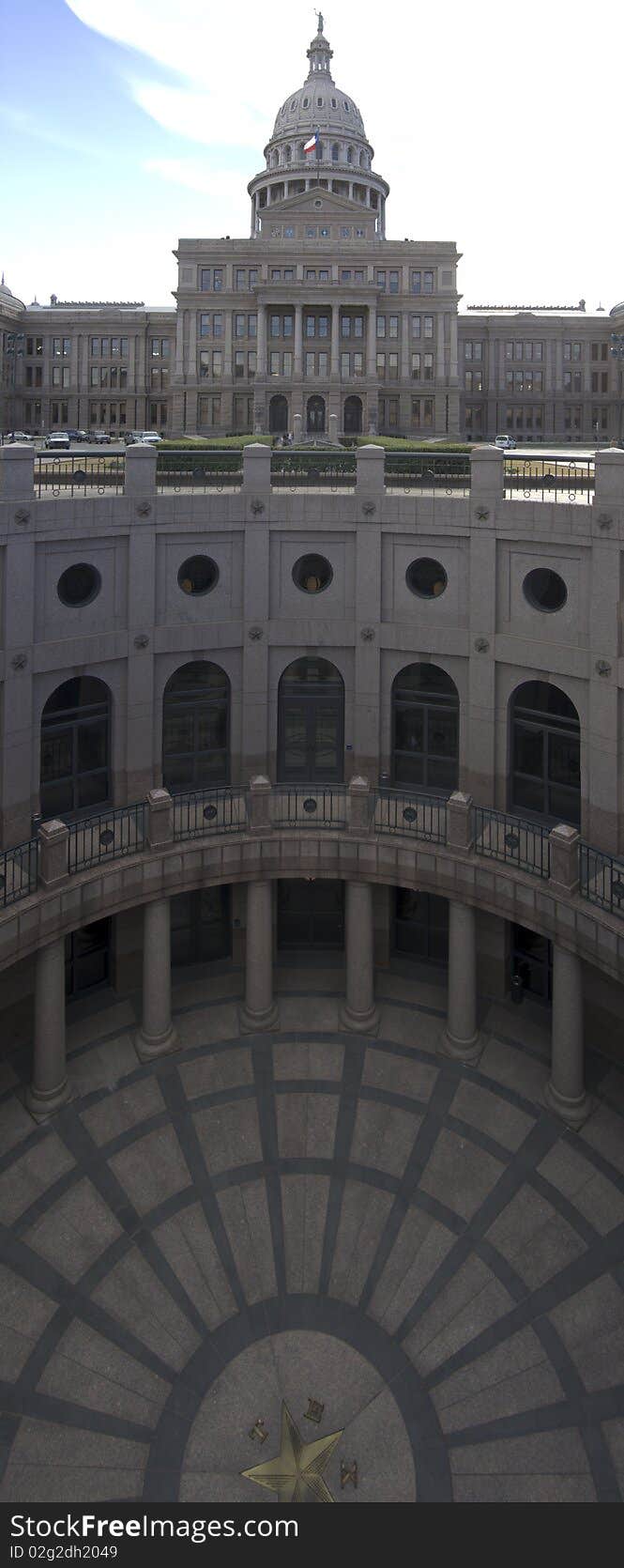 Texas state capitol in Austin, Texas (2-piece panoramic,  underground politicians' offices)