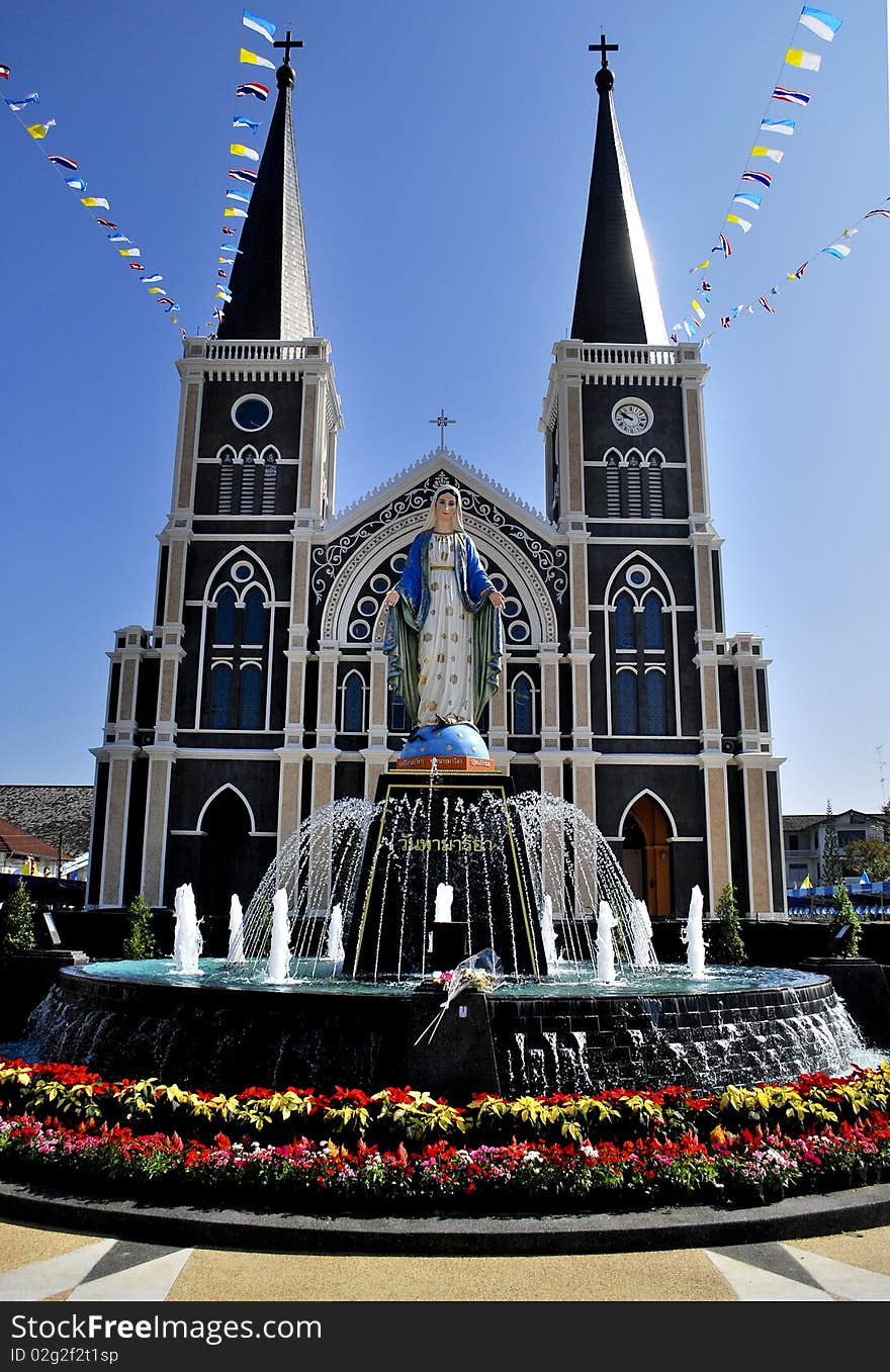 Very Beautiful Christian Church at Jantaburi in Thailand