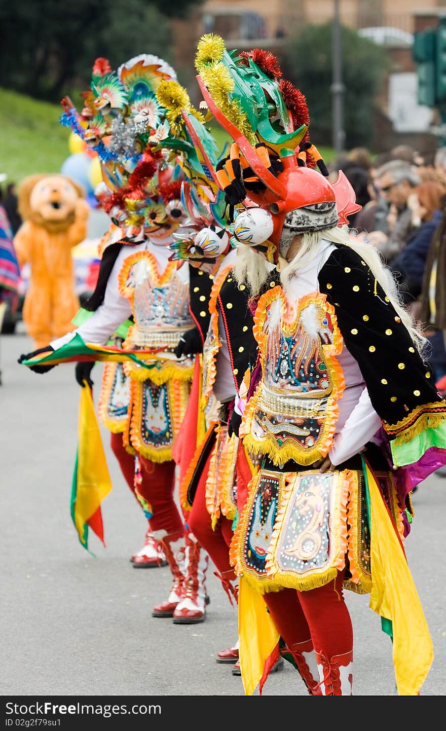 Masks of carnival used in the street of an european country. Masks of carnival used in the street of an european country