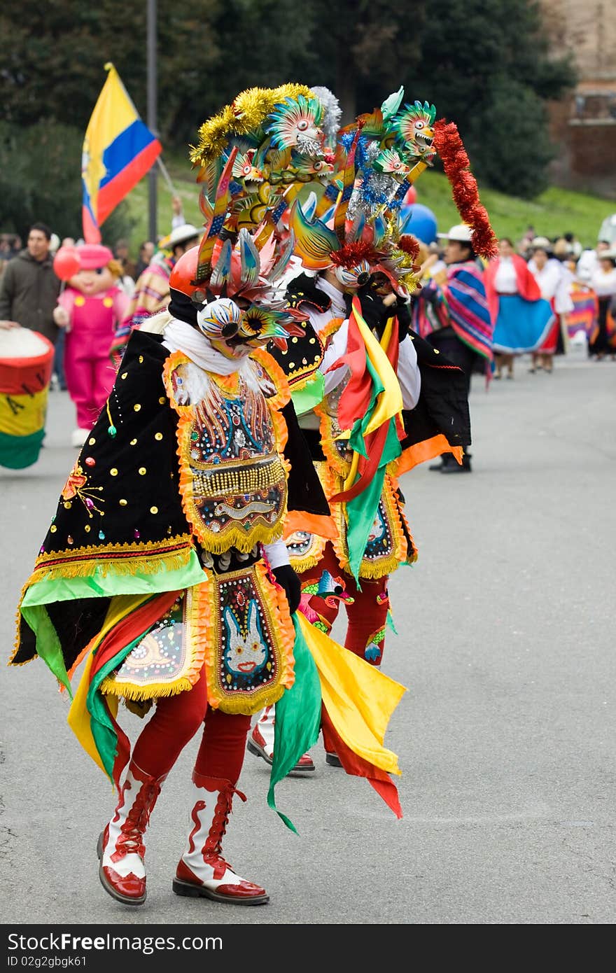 Masks of carnival used in the street of an european country. Masks of carnival used in the street of an european country