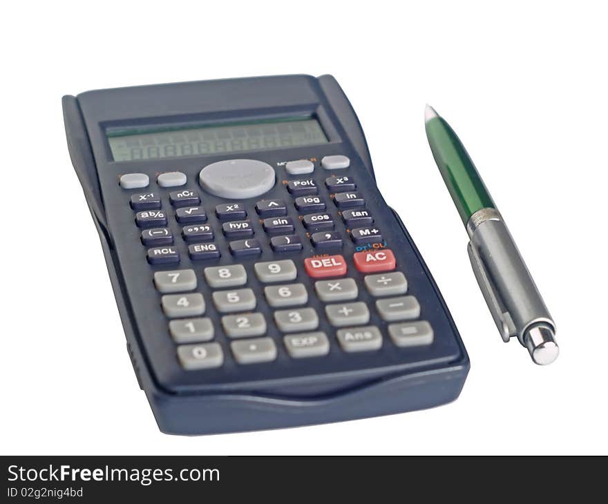 Calculator and pen