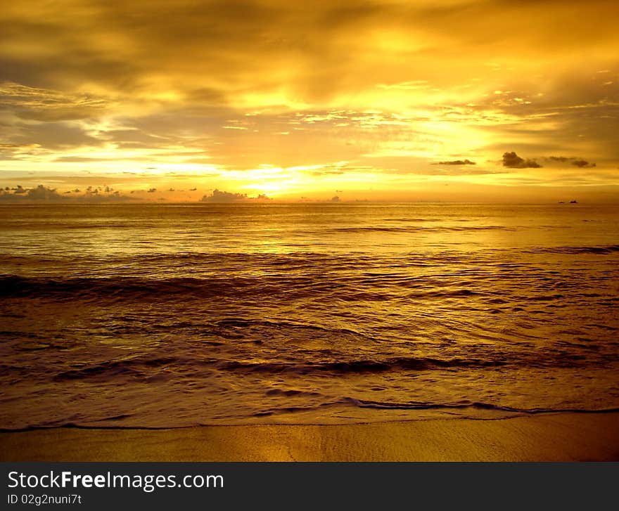 Fantastic colors in the sky during sunset, Aronda Beach near Phuket, Thailand. Fantastic colors in the sky during sunset, Aronda Beach near Phuket, Thailand