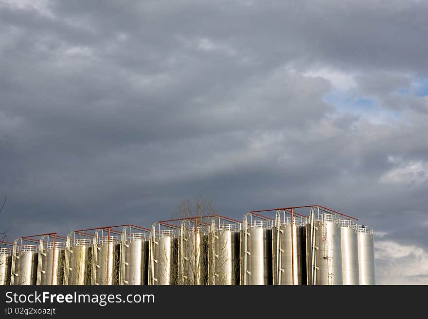 Tanks under clouds