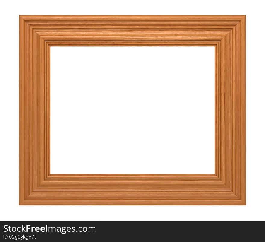 Wooden frame isolated on white background