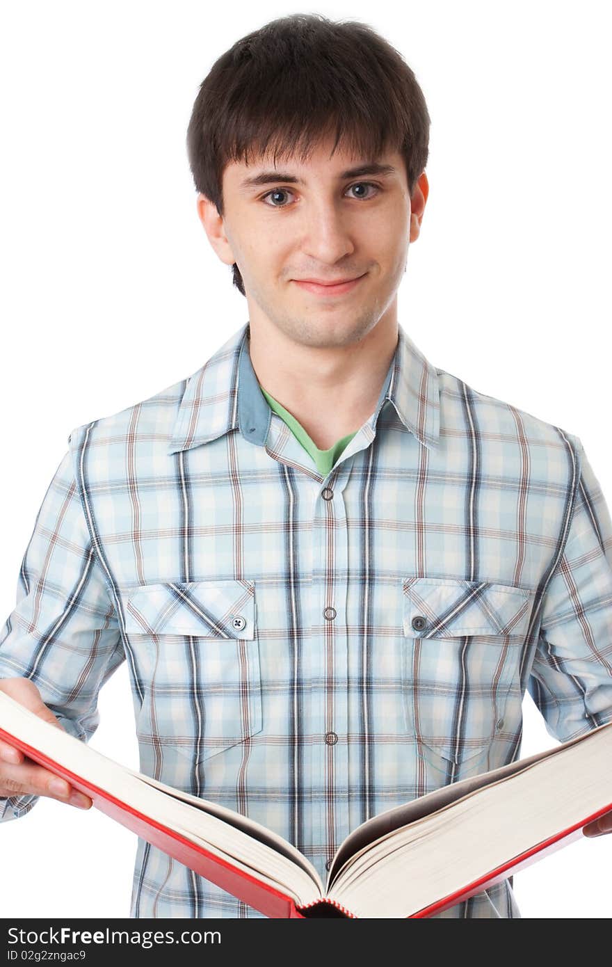 The young student isolated on a white