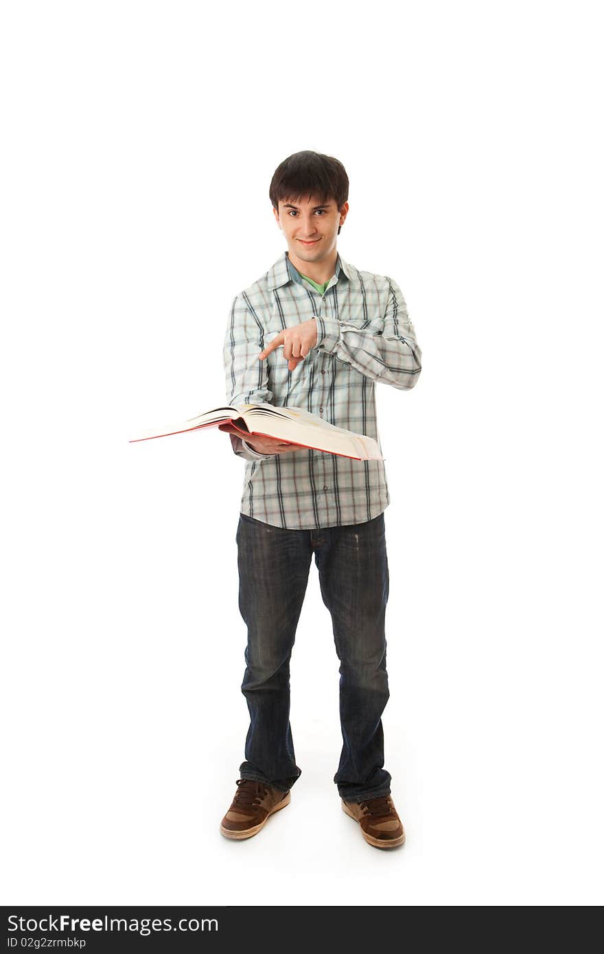 The young student isolated on a white background