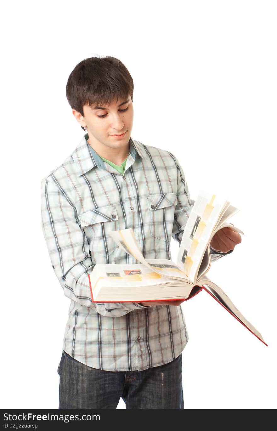 The young student isolated on a white