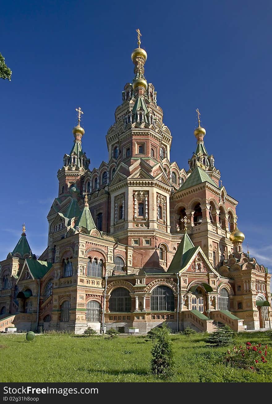 Peter and Paul Cathedral in Peterhof near St.Petersburg. Peter and Paul Cathedral in Peterhof near St.Petersburg