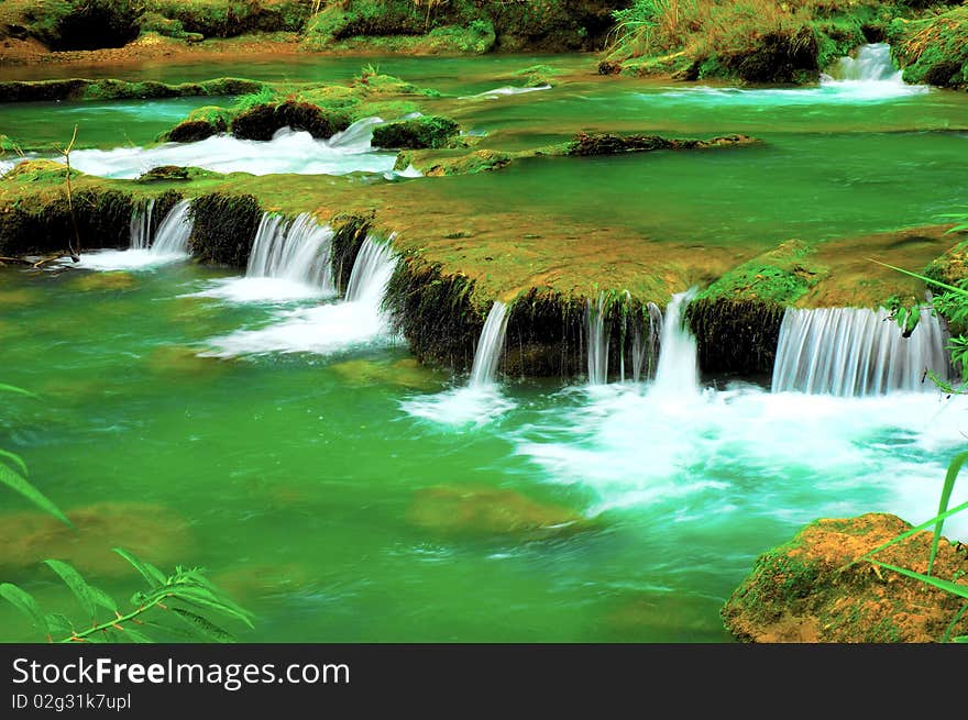 Waterfall in Guizhou Province of China.