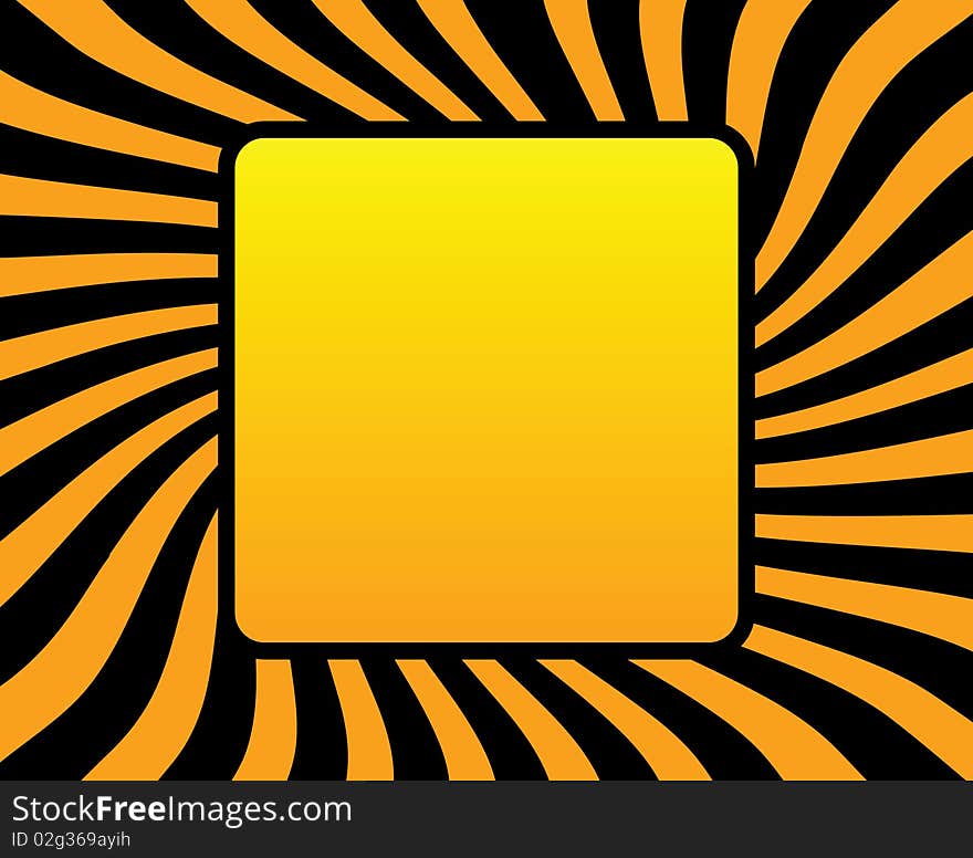 Retro swirl yellow background illustration