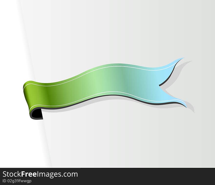 Blue green ribbon. Vector art