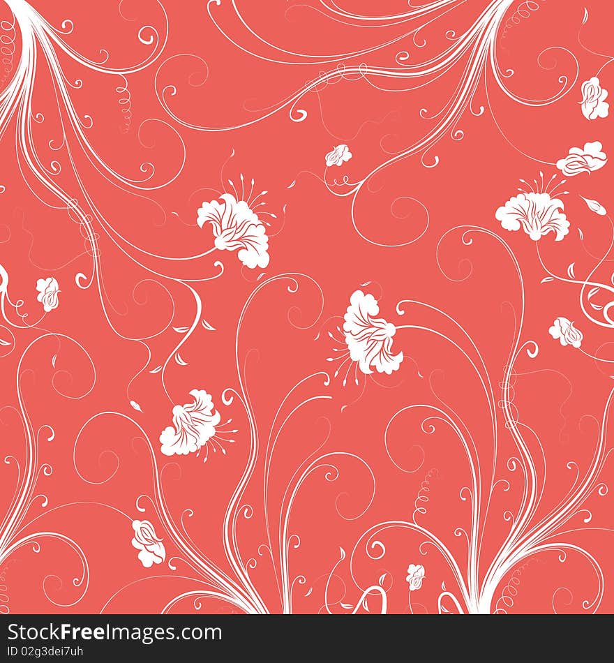 Seamless flower damask pattern