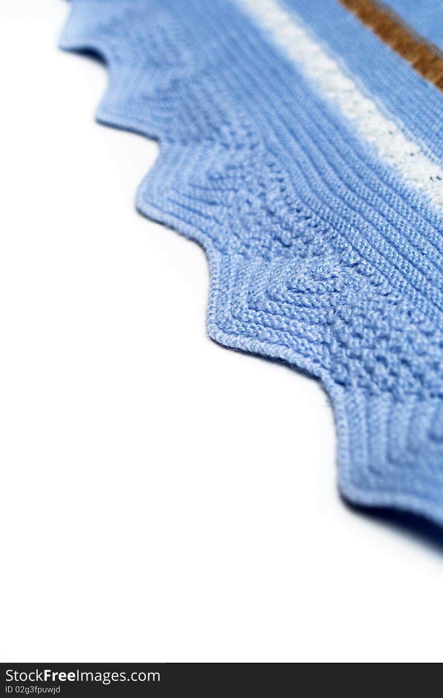 Woolen knitted sweater of blue color