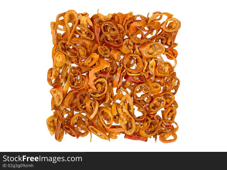 Dried red chili pepper rings