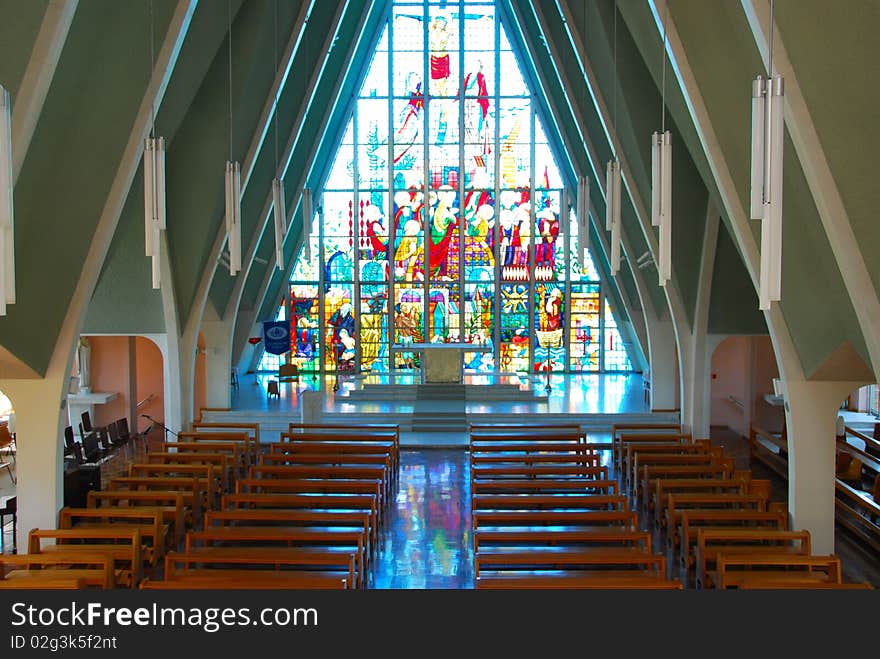 Empty Chair in Catholic Church in Brisbane near Toowong. Empty Chair in Catholic Church in Brisbane near Toowong.