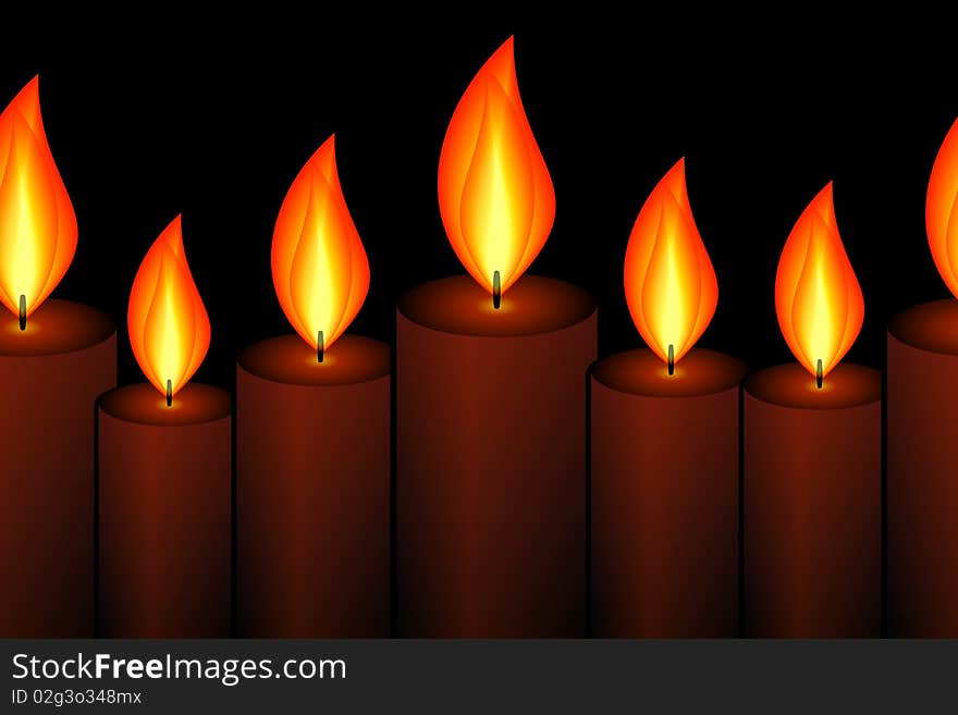 Graphic illustration of Horizontally Seamless Candle Pattern