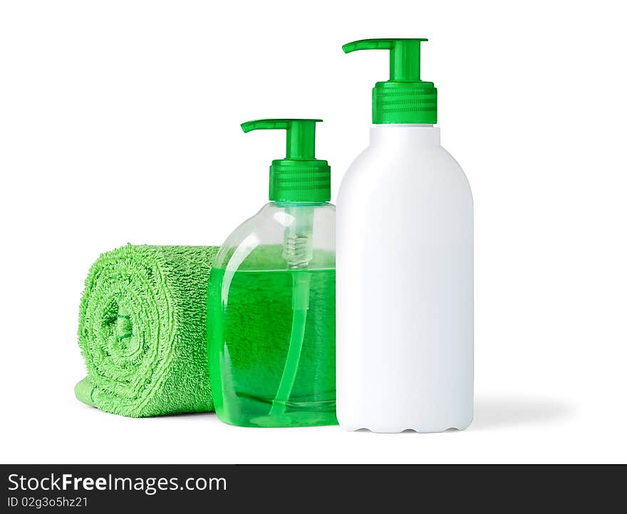 Bathroom objects over white background. Bathroom objects over white background